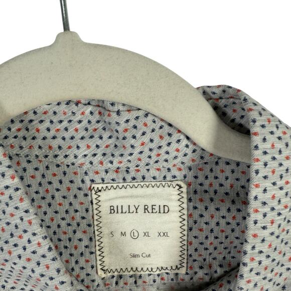 Billy Reid Slim Cut Long Sleeve Button Down Shirt Geometric Office Mens Large - Picture 3 of 5